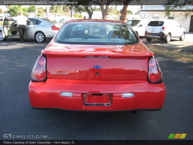 Bright Red / Neutral 2002 Chevrolet Monte Carlo LS