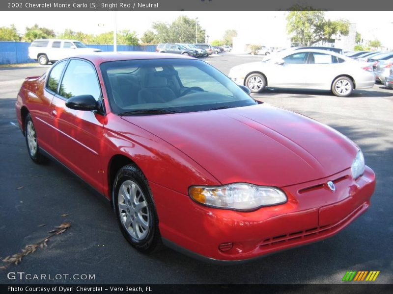 Bright Red / Neutral 2002 Chevrolet Monte Carlo LS