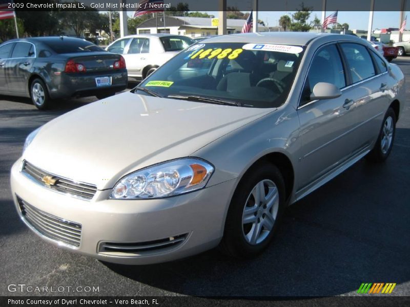 Gold Mist Metallic / Neutral 2009 Chevrolet Impala LS
