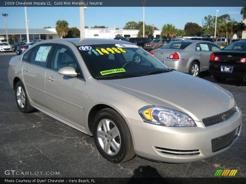 Gold Mist Metallic / Neutral 2009 Chevrolet Impala LS