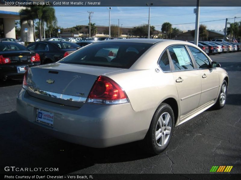 Gold Mist Metallic / Neutral 2009 Chevrolet Impala LS