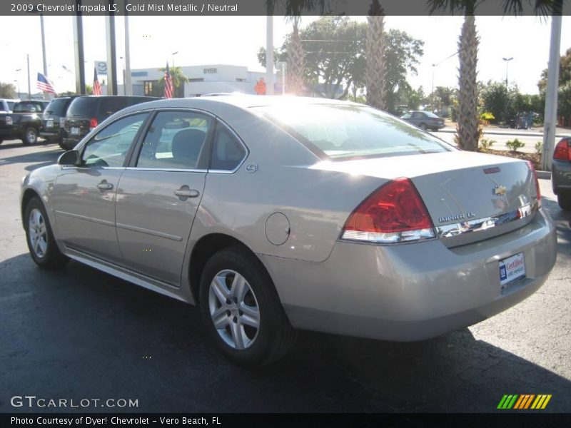 Gold Mist Metallic / Neutral 2009 Chevrolet Impala LS