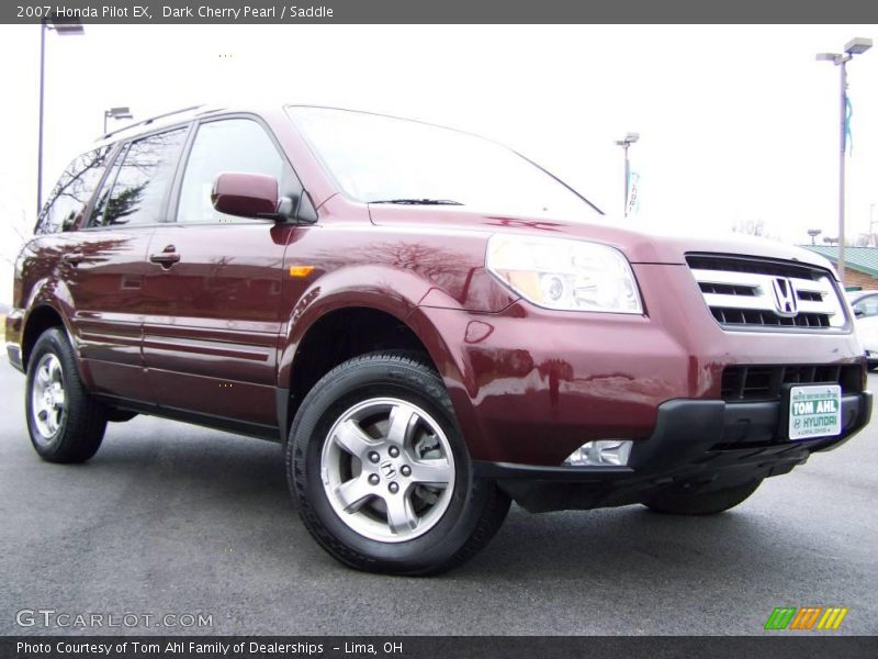 Dark Cherry Pearl / Saddle 2007 Honda Pilot EX