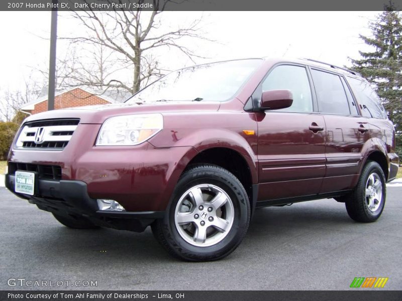 Dark Cherry Pearl / Saddle 2007 Honda Pilot EX