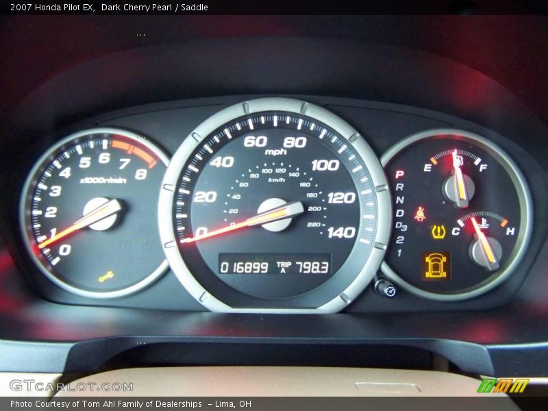 Dark Cherry Pearl / Saddle 2007 Honda Pilot EX