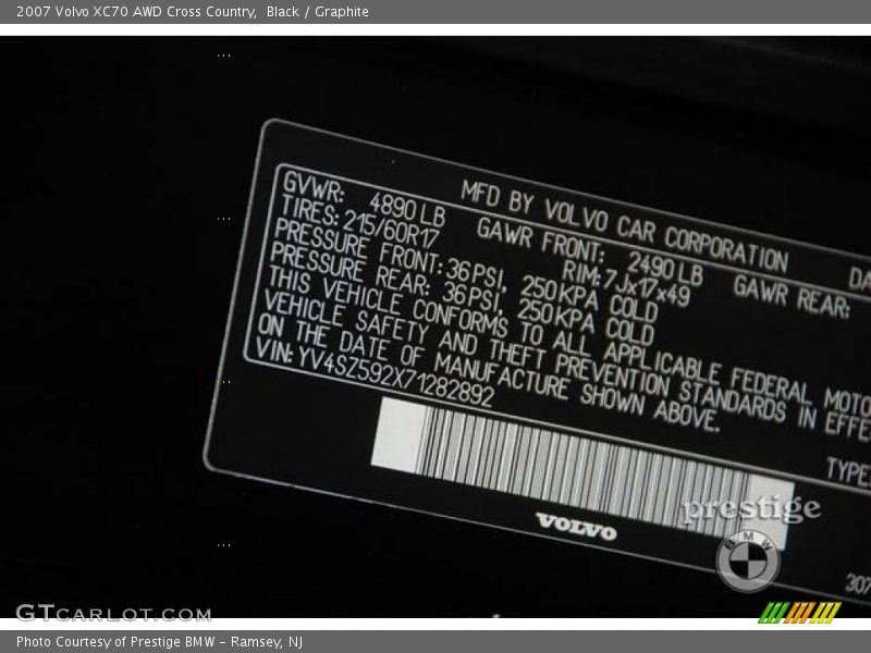 Black / Graphite 2007 Volvo XC70 AWD Cross Country