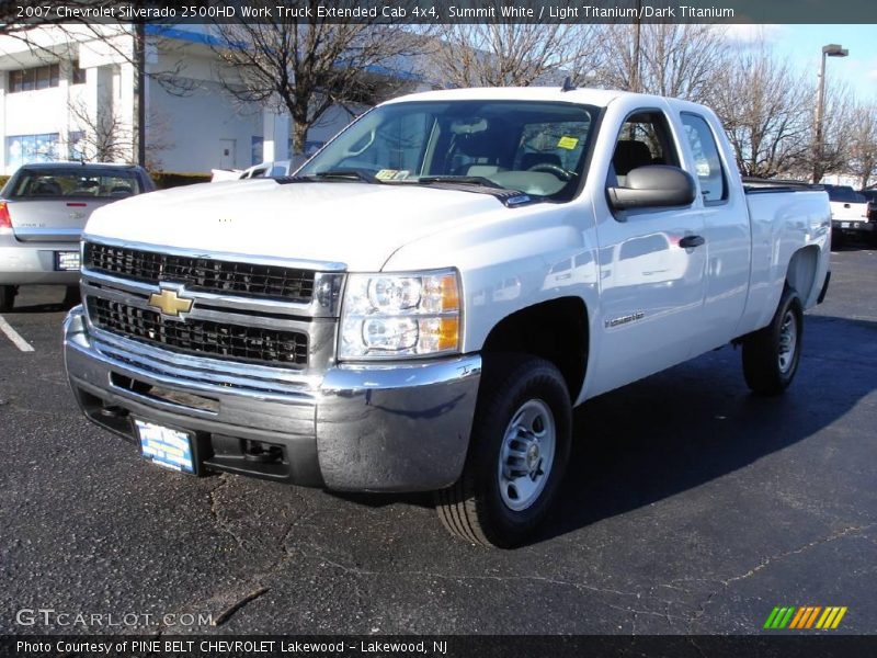 Summit White / Light Titanium/Dark Titanium 2007 Chevrolet Silverado 2500HD Work Truck Extended Cab 4x4