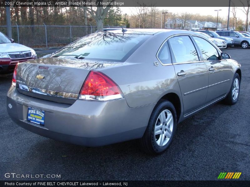 Amber Bronze Metallic / Neutral Beige 2007 Chevrolet Impala LS