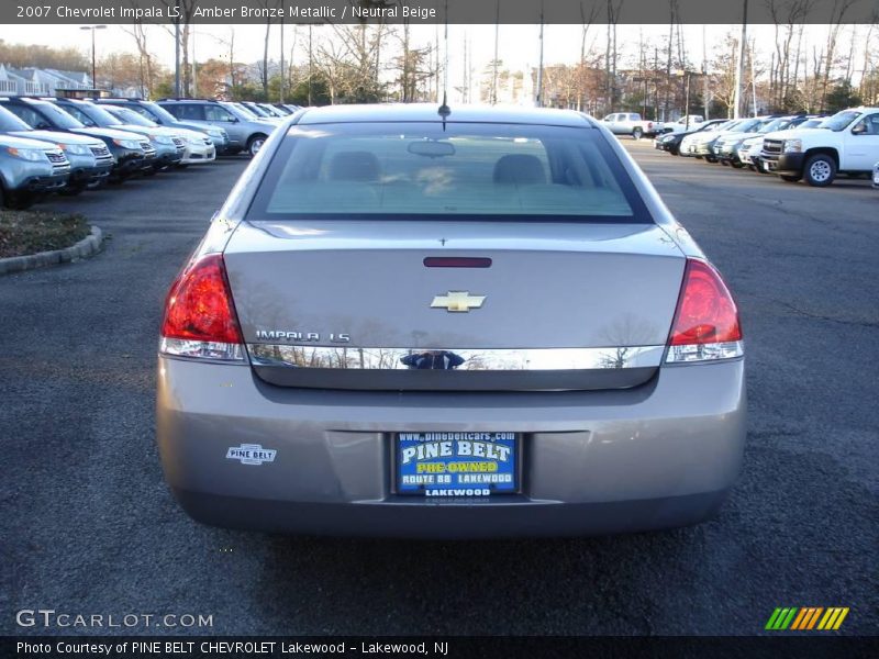 Amber Bronze Metallic / Neutral Beige 2007 Chevrolet Impala LS