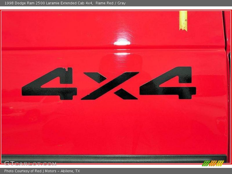 Flame Red / Gray 1998 Dodge Ram 2500 Laramie Extended Cab 4x4