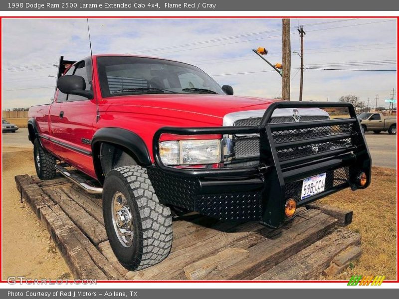 Flame Red / Gray 1998 Dodge Ram 2500 Laramie Extended Cab 4x4
