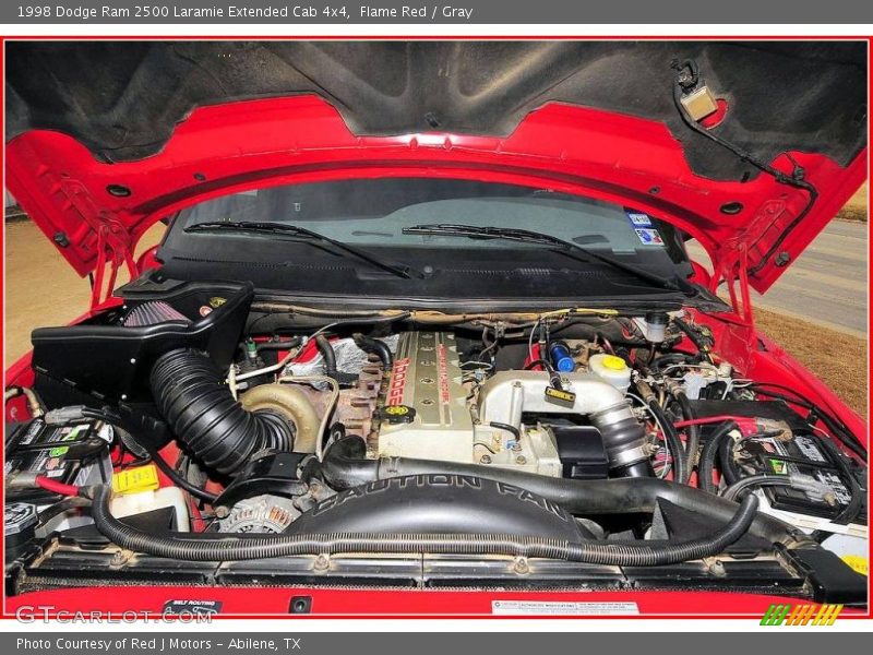 Flame Red / Gray 1998 Dodge Ram 2500 Laramie Extended Cab 4x4