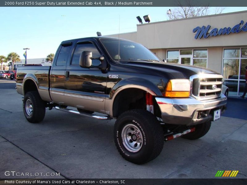 Black / Medium Parchment 2000 Ford F250 Super Duty Lariat Extended Cab 4x4