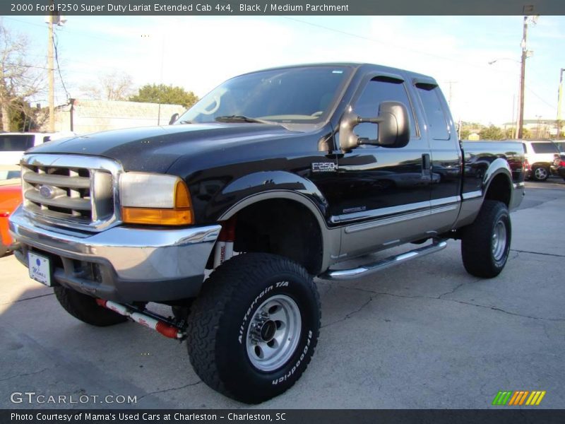Black / Medium Parchment 2000 Ford F250 Super Duty Lariat Extended Cab 4x4