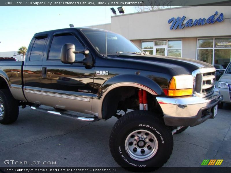 Black / Medium Parchment 2000 Ford F250 Super Duty Lariat Extended Cab 4x4