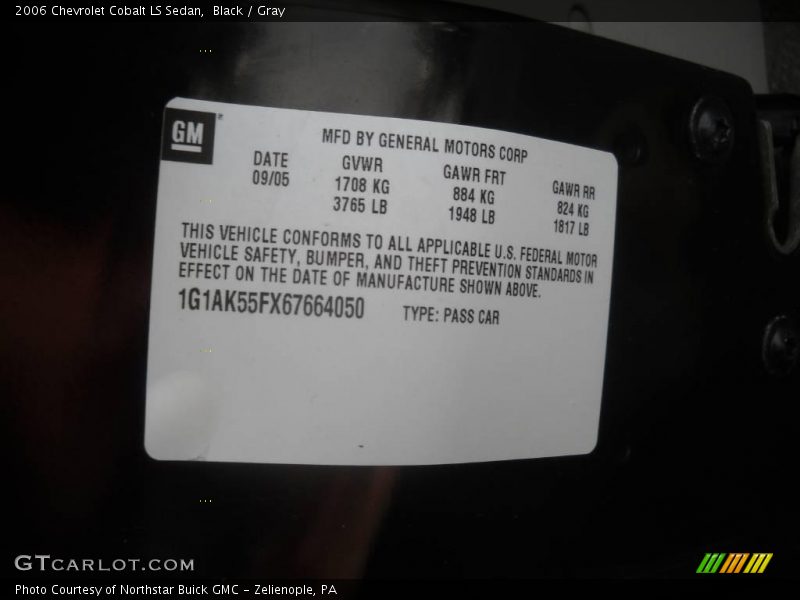 Black / Gray 2006 Chevrolet Cobalt LS Sedan