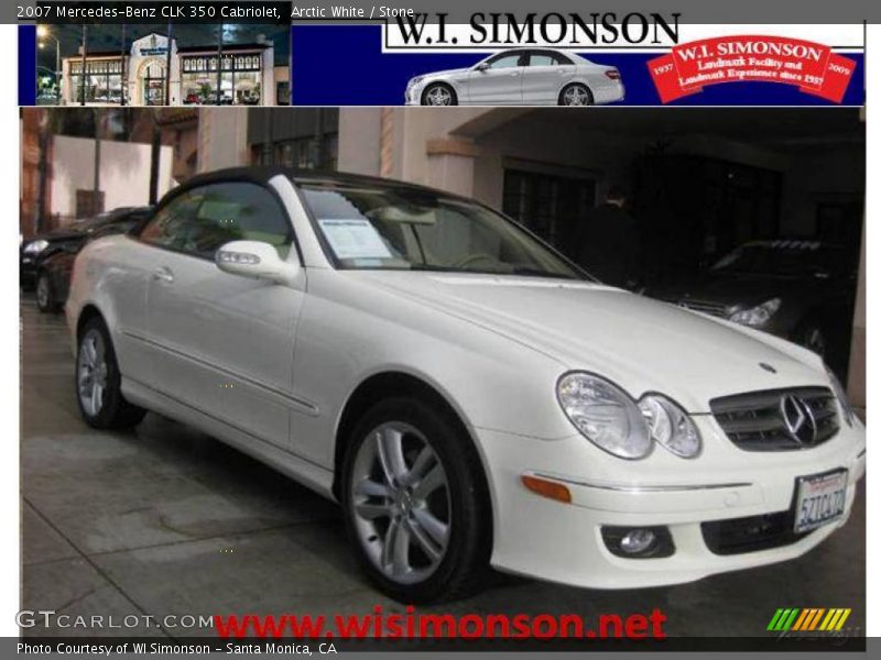 Arctic White / Stone 2007 Mercedes-Benz CLK 350 Cabriolet