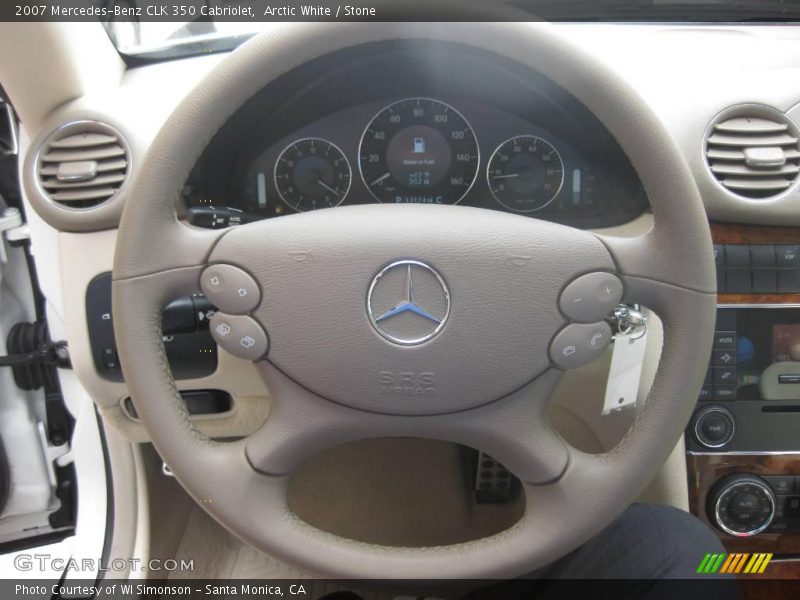 Arctic White / Stone 2007 Mercedes-Benz CLK 350 Cabriolet