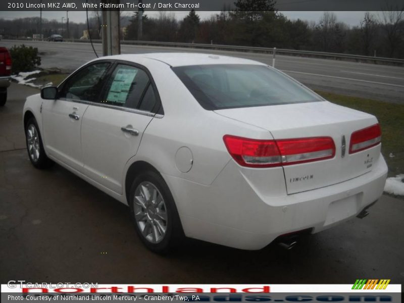 White Platinum Tri-Coat / Dark Charcoal 2010 Lincoln MKZ AWD