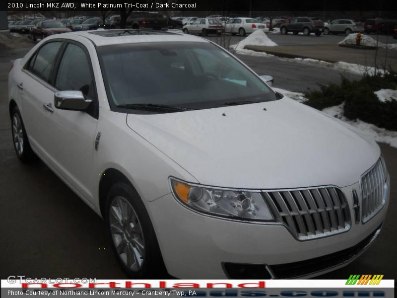 White Platinum Tri-Coat / Dark Charcoal 2010 Lincoln MKZ AWD