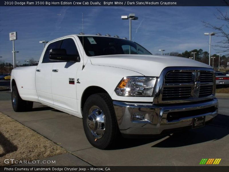 Bright White / Dark Slate/Medium Graystone 2010 Dodge Ram 3500 Big Horn Edition Crew Cab Dually