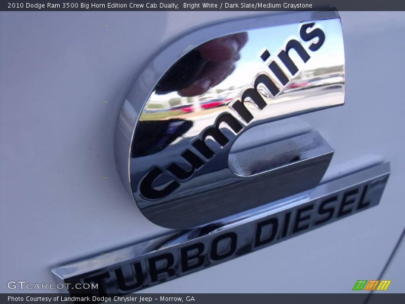 Bright White / Dark Slate/Medium Graystone 2010 Dodge Ram 3500 Big Horn Edition Crew Cab Dually