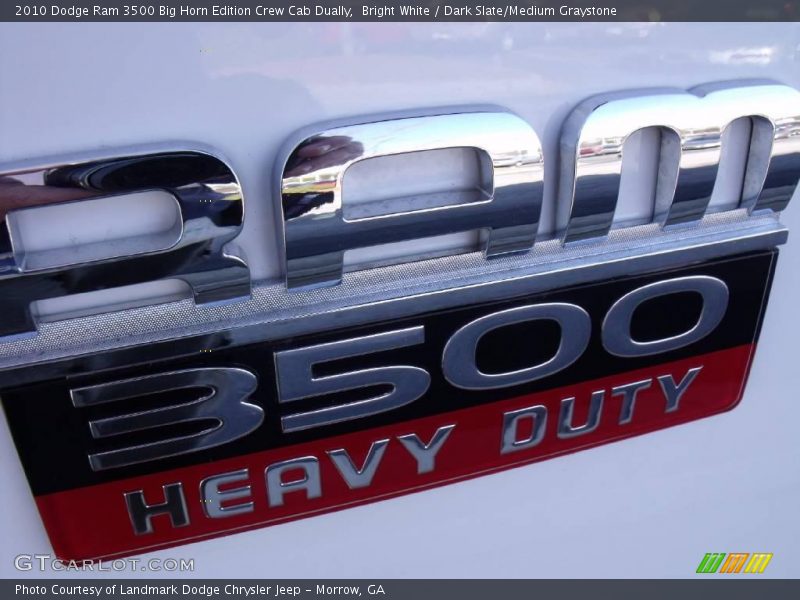 Bright White / Dark Slate/Medium Graystone 2010 Dodge Ram 3500 Big Horn Edition Crew Cab Dually