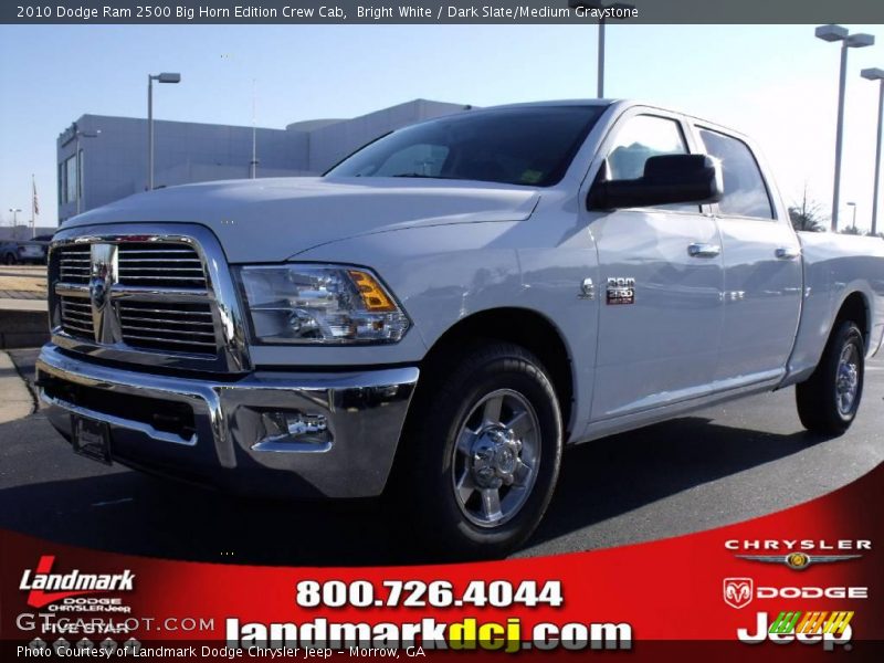 Bright White / Dark Slate/Medium Graystone 2010 Dodge Ram 2500 Big Horn Edition Crew Cab
