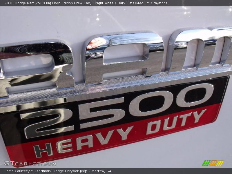 Bright White / Dark Slate/Medium Graystone 2010 Dodge Ram 2500 Big Horn Edition Crew Cab