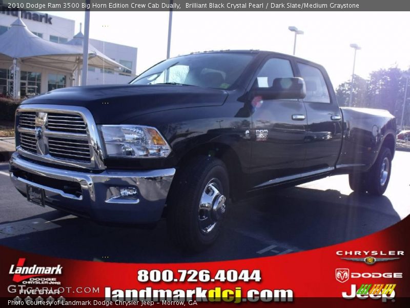 Brilliant Black Crystal Pearl / Dark Slate/Medium Graystone 2010 Dodge Ram 3500 Big Horn Edition Crew Cab Dually