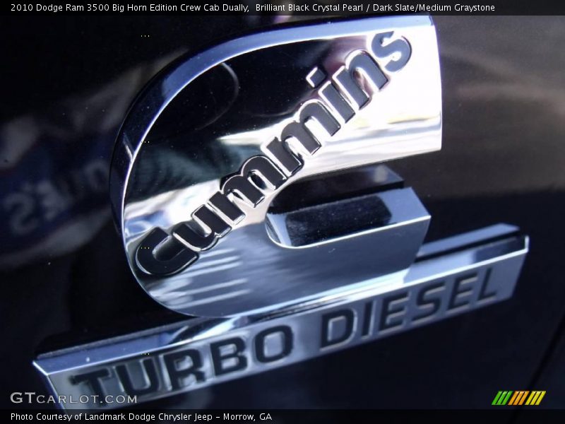 Brilliant Black Crystal Pearl / Dark Slate/Medium Graystone 2010 Dodge Ram 3500 Big Horn Edition Crew Cab Dually
