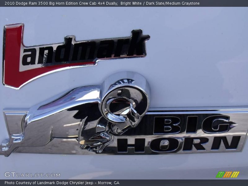 Bright White / Dark Slate/Medium Graystone 2010 Dodge Ram 3500 Big Horn Edition Crew Cab 4x4 Dually