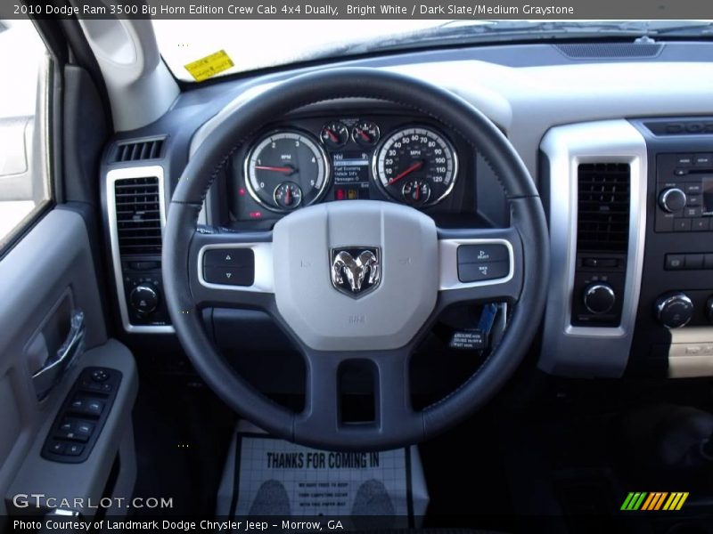 Bright White / Dark Slate/Medium Graystone 2010 Dodge Ram 3500 Big Horn Edition Crew Cab 4x4 Dually