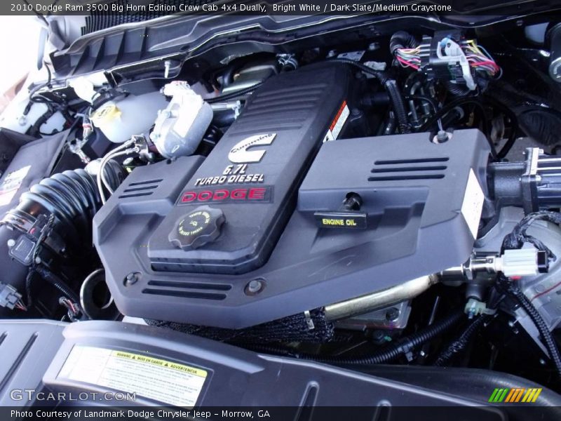 Bright White / Dark Slate/Medium Graystone 2010 Dodge Ram 3500 Big Horn Edition Crew Cab 4x4 Dually