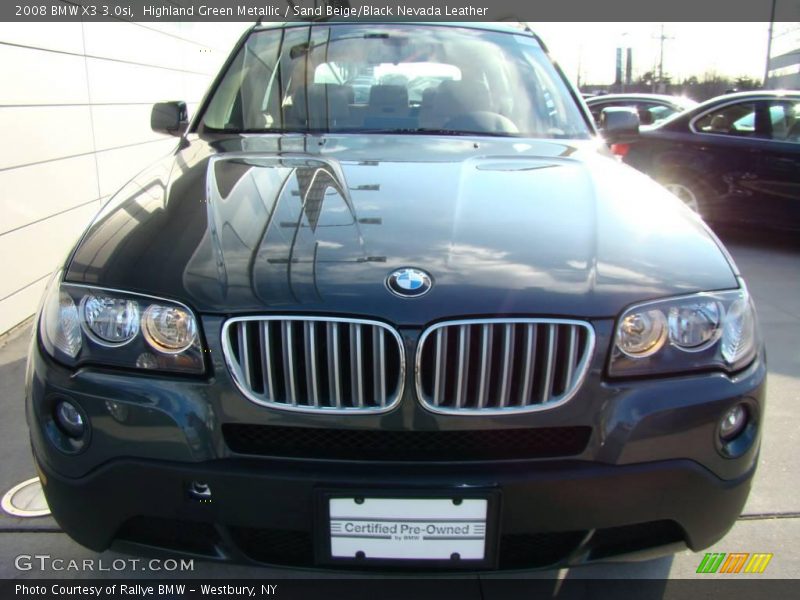 Highland Green Metallic / Sand Beige/Black Nevada Leather 2008 BMW X3 3.0si