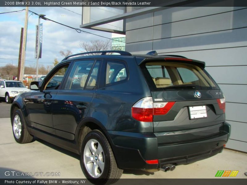 Highland Green Metallic / Sand Beige/Black Nevada Leather 2008 BMW X3 3.0si