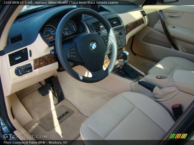 Highland Green Metallic / Sand Beige/Black Nevada Leather 2008 BMW X3 3.0si