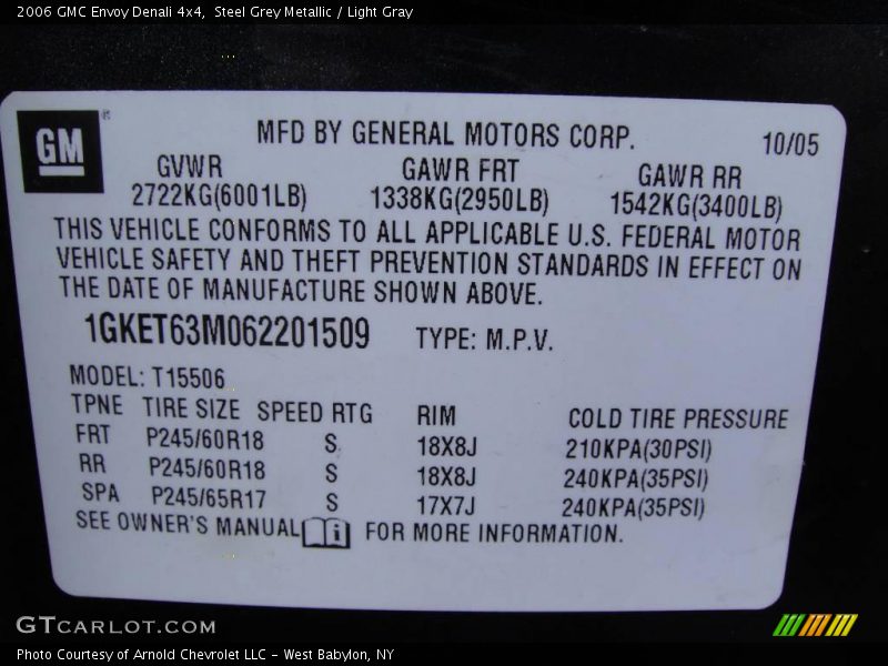 Steel Grey Metallic / Light Gray 2006 GMC Envoy Denali 4x4