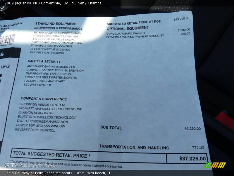 Liquid Silver / Charcoal 2009 Jaguar XK XK8 Convertible
