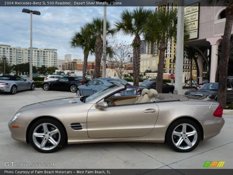 Desert Silver Metallic / Stone 2004 Mercedes-Benz SL 500 Roadster