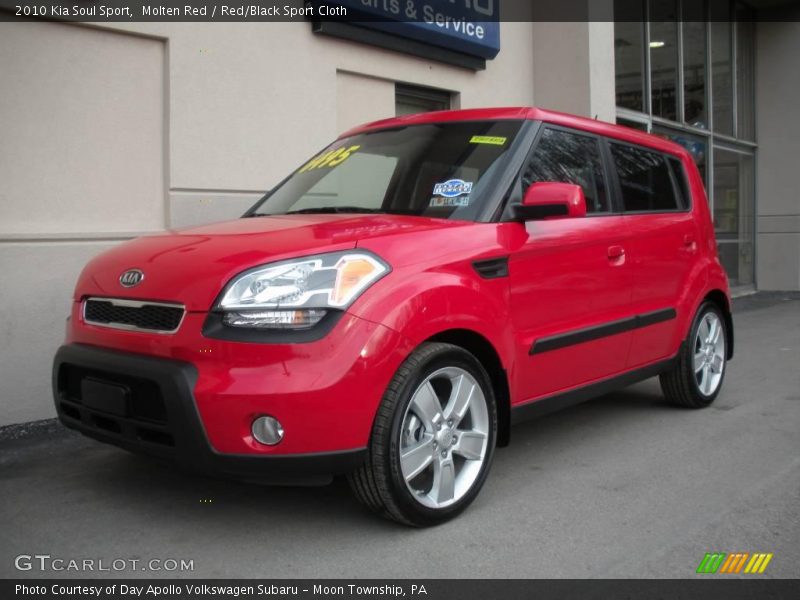 Molten Red / Red/Black Sport Cloth 2010 Kia Soul Sport