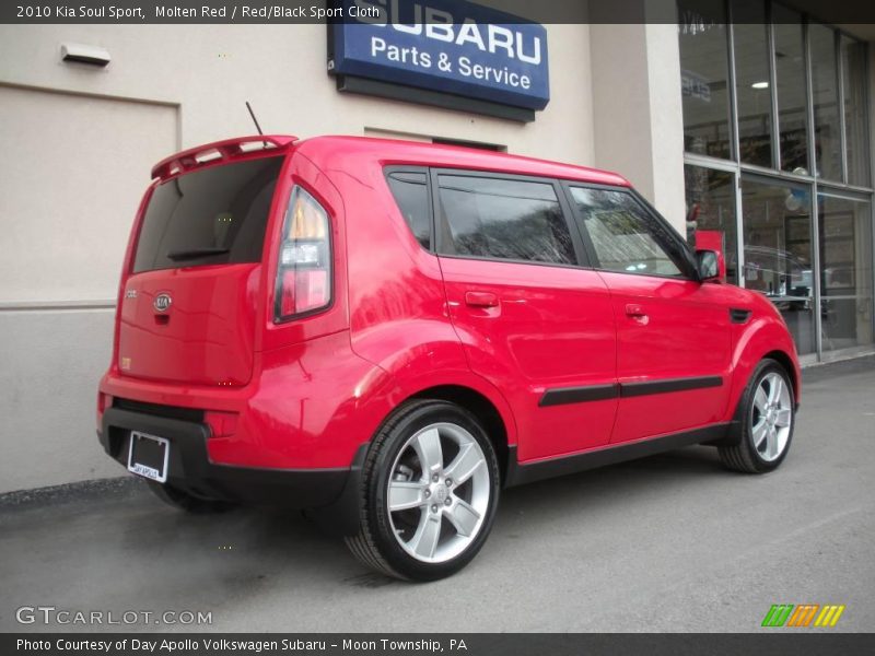 Molten Red / Red/Black Sport Cloth 2010 Kia Soul Sport
