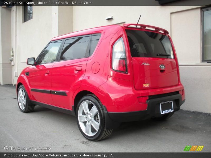 Molten Red / Red/Black Sport Cloth 2010 Kia Soul Sport