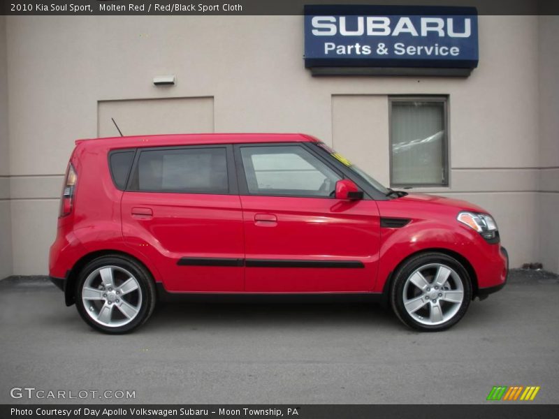 Molten Red / Red/Black Sport Cloth 2010 Kia Soul Sport