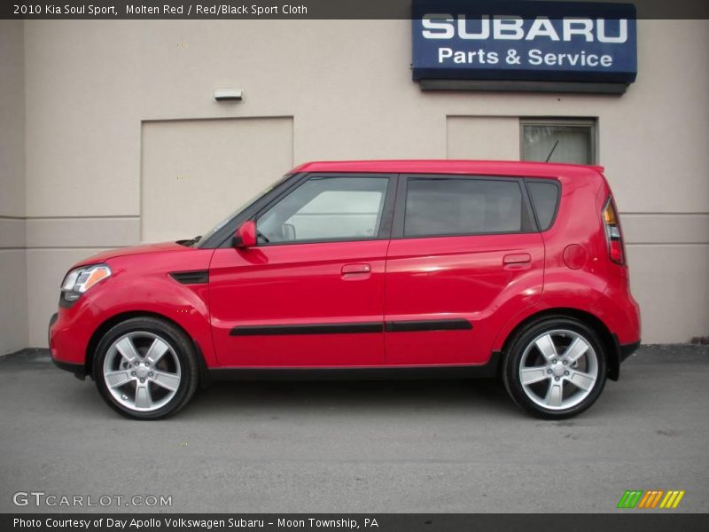 Molten Red / Red/Black Sport Cloth 2010 Kia Soul Sport