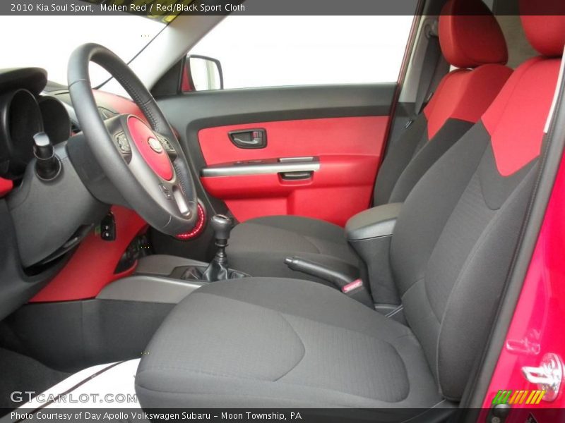 Molten Red / Red/Black Sport Cloth 2010 Kia Soul Sport
