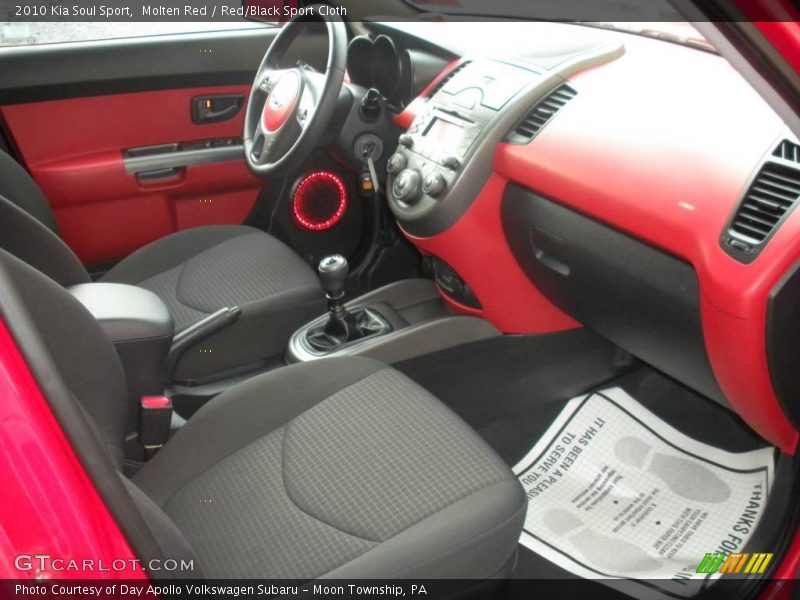 Molten Red / Red/Black Sport Cloth 2010 Kia Soul Sport