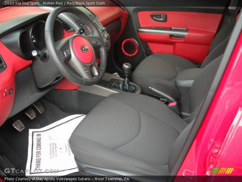 Molten Red / Red/Black Sport Cloth 2010 Kia Soul Sport