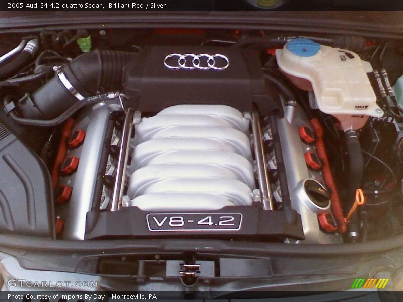 Brilliant Red / Silver 2005 Audi S4 4.2 quattro Sedan