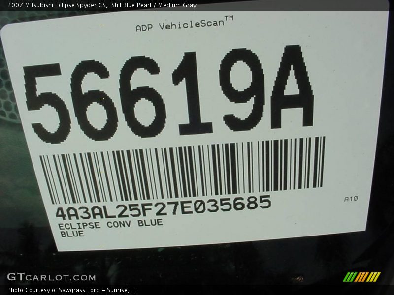 Still Blue Pearl / Medium Gray 2007 Mitsubishi Eclipse Spyder GS